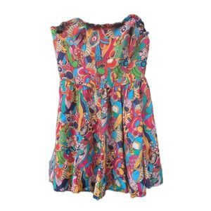 Sz 4 Classic Lilly Pulitzer Women's Bling My Chimes Strapless Mini Dress Silk
